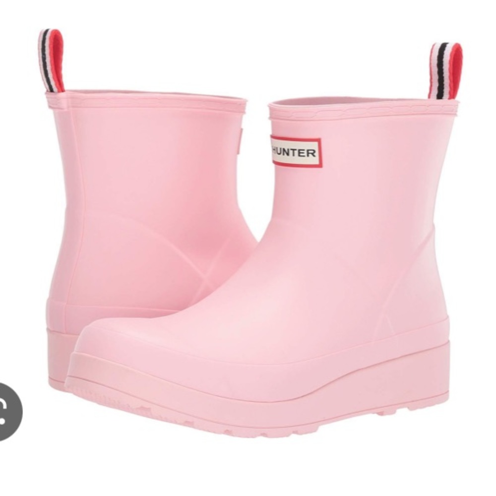 Hunter pink short rain boots sz 8